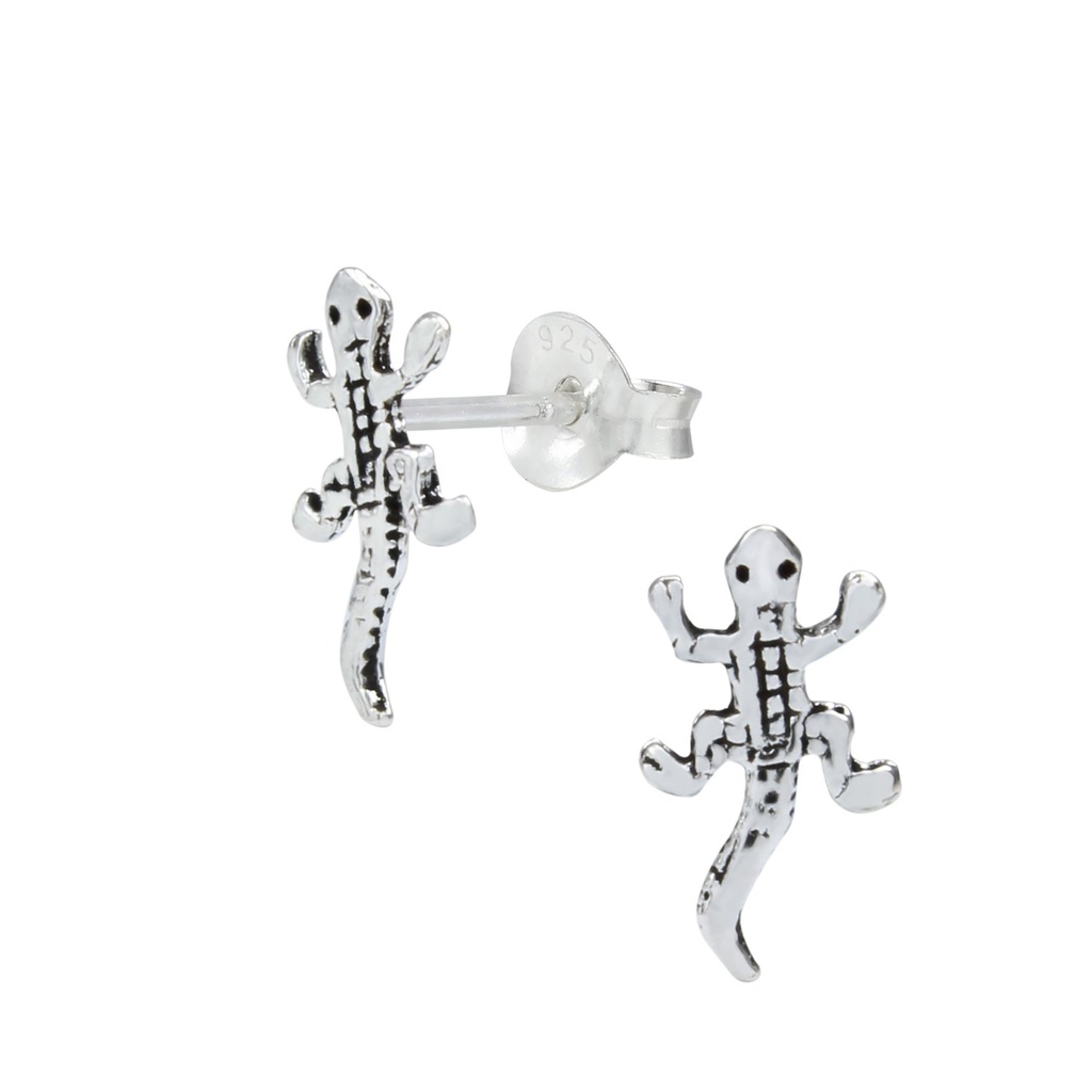 Puces d'oreilles lézard en argent