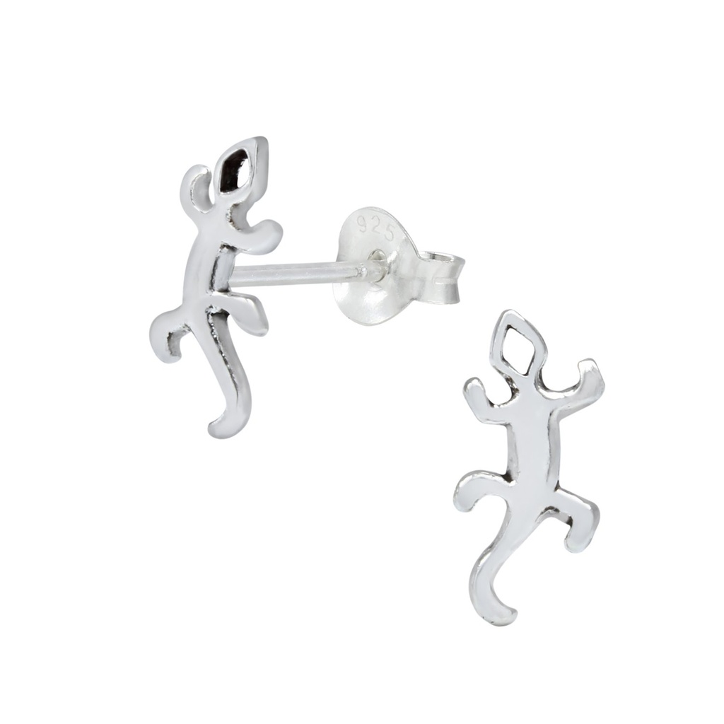 Silver Lizard Stud Earrings