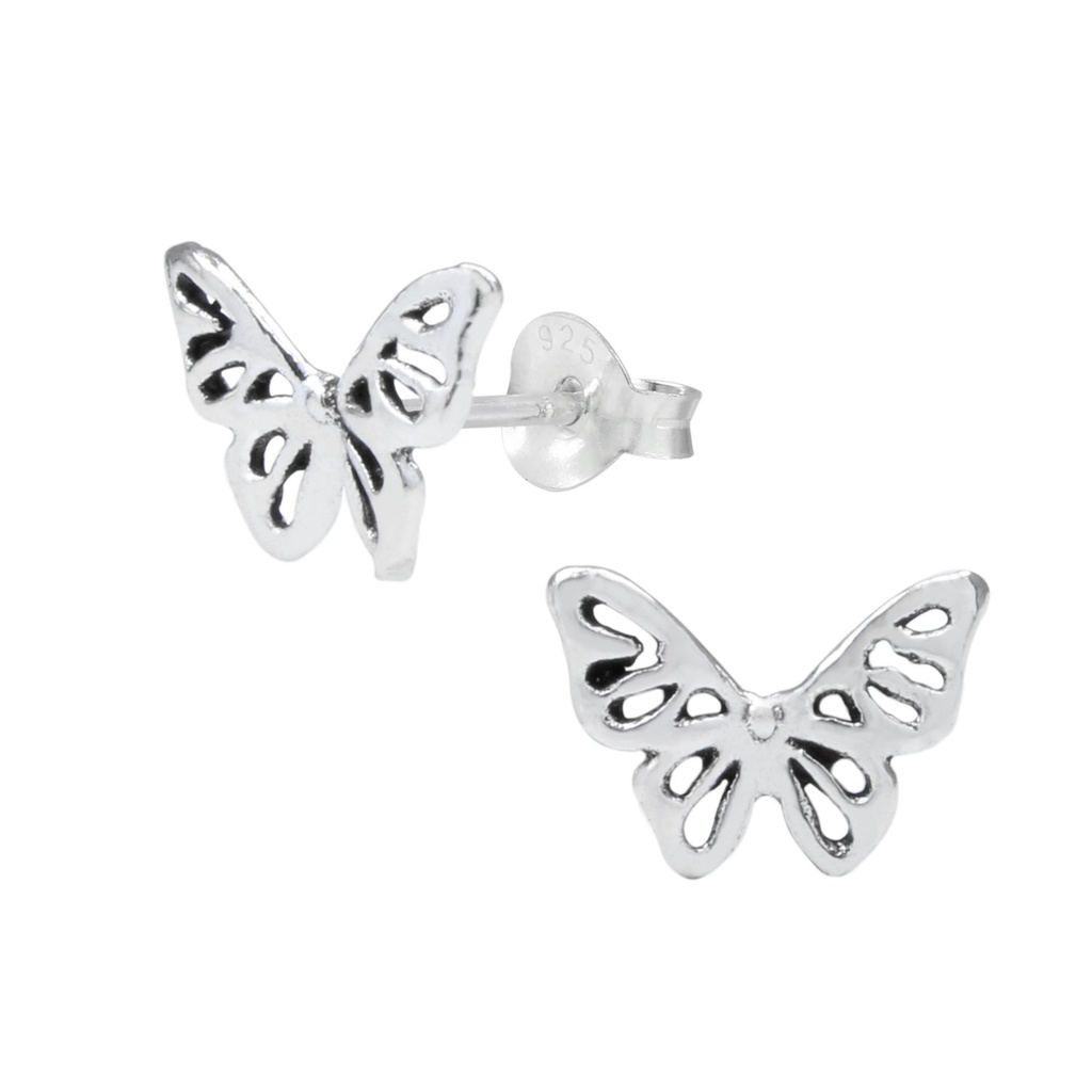 Silver Butterfly Stud Earrings