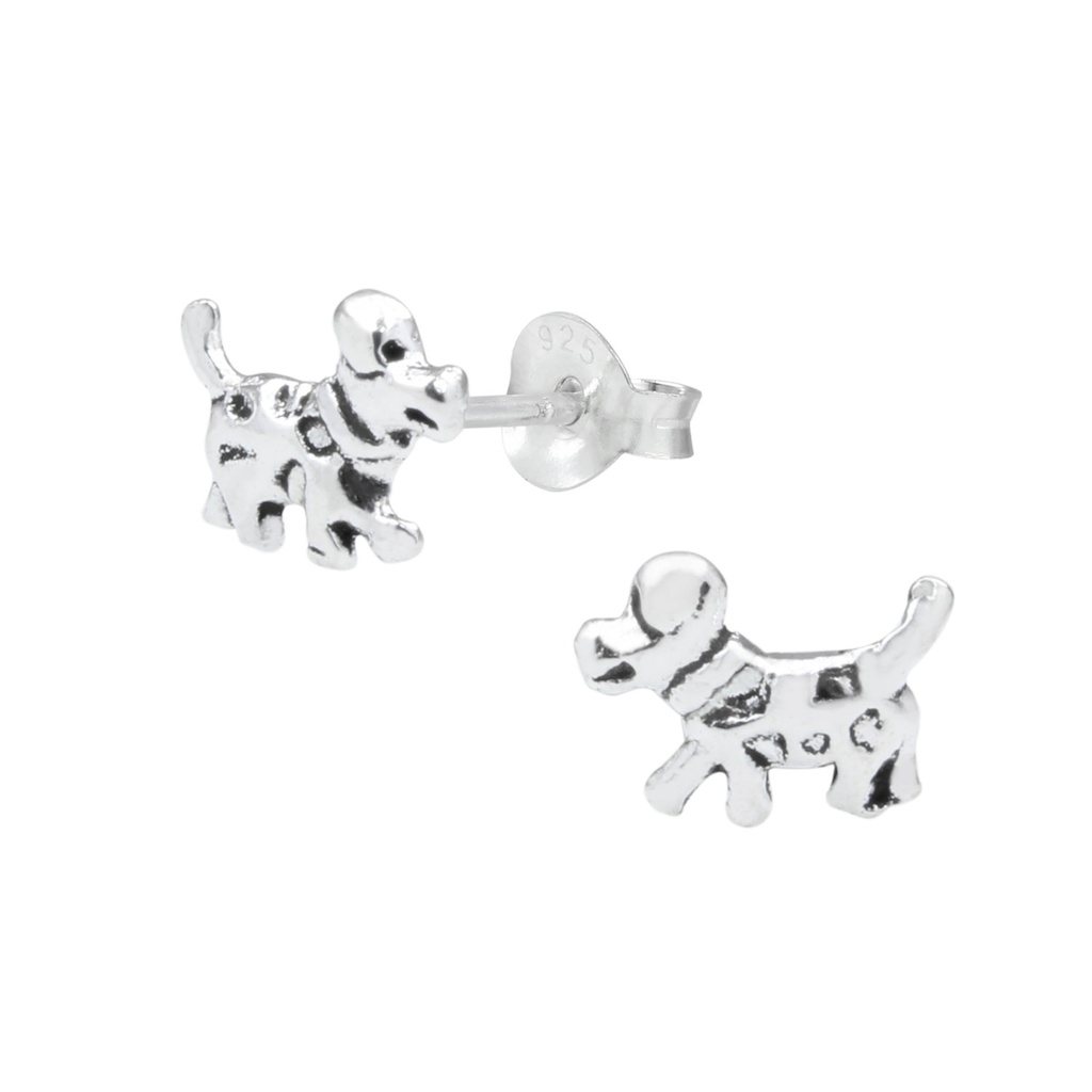 Puces d'oreilles chien en argent