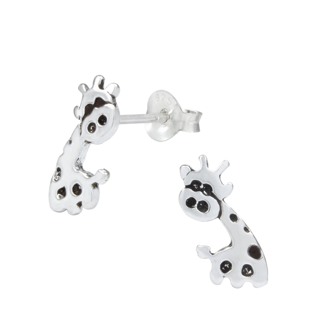 Puces d'oreilles girafe en argent