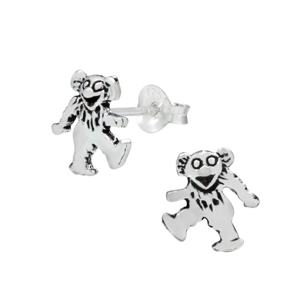 Puces d'oreilles ours en argent