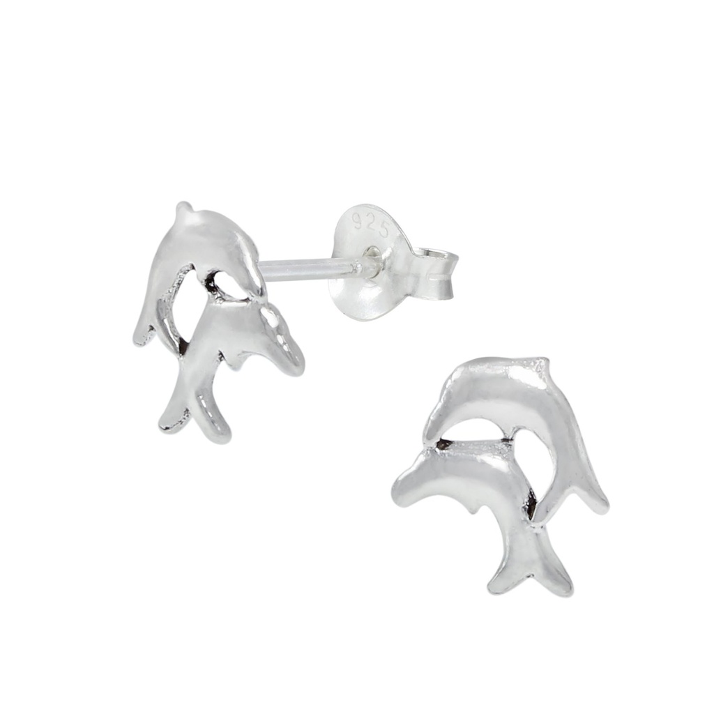 Puces d'oreilles dauphin en argent