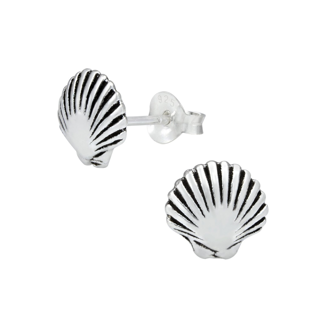 [10000007] Puces d'oreilles coquillage en argent