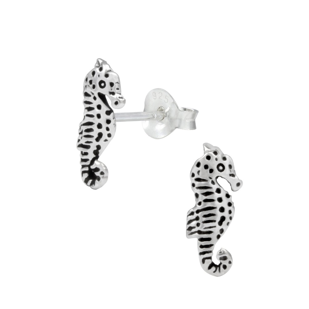 [10000002] Silver Seahorse Stud Earrings