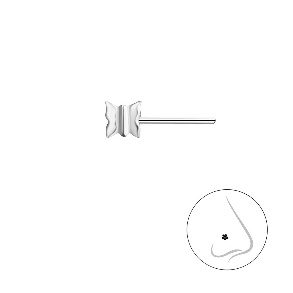 [10039730] Silver Butterfly Nose Stud