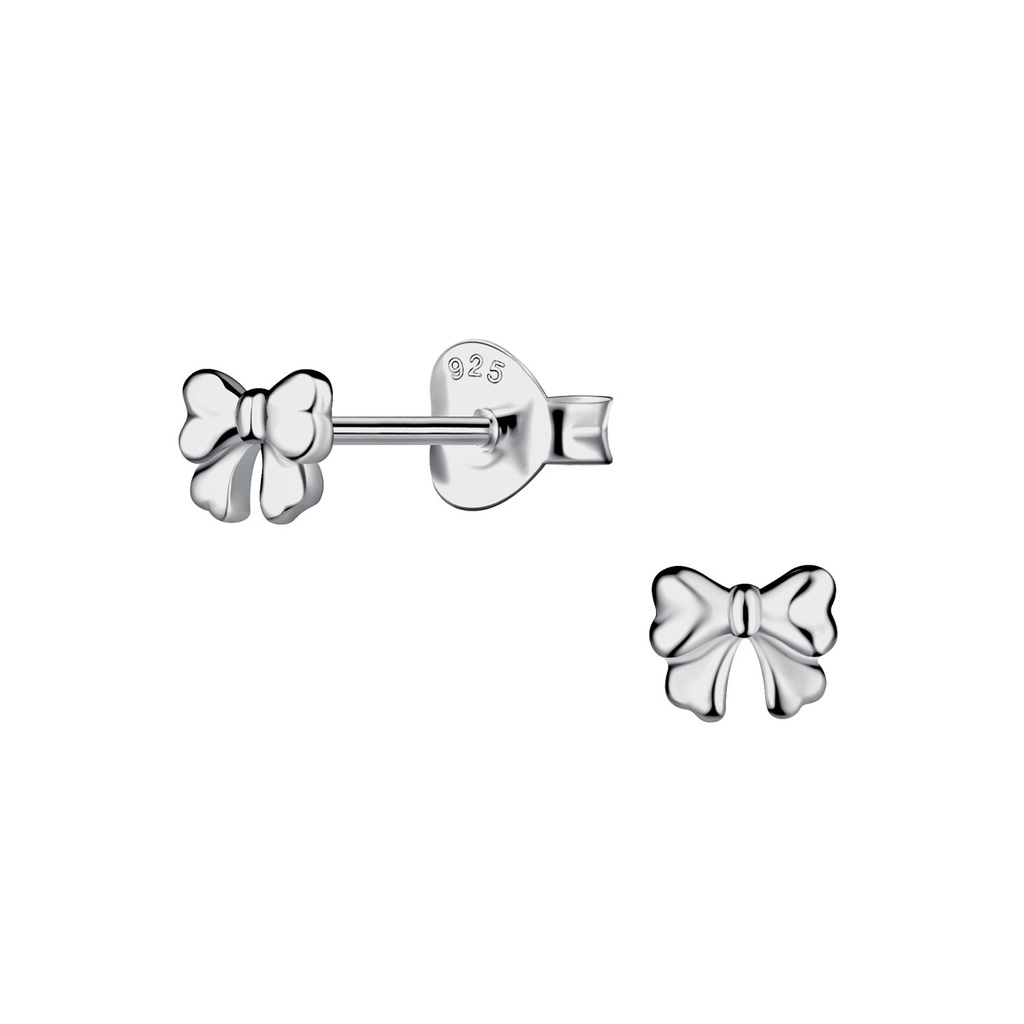 [10036878] Silver Bow Stud Earrings