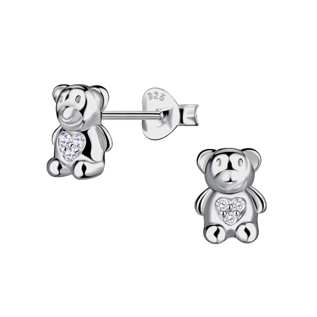 [10036876] Silver Bear Stud Earrings