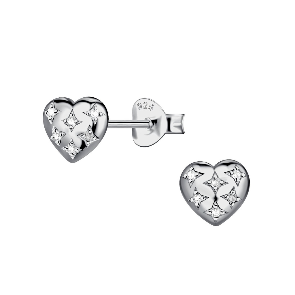 [10036875] Puces d'oreilles cœur en argent