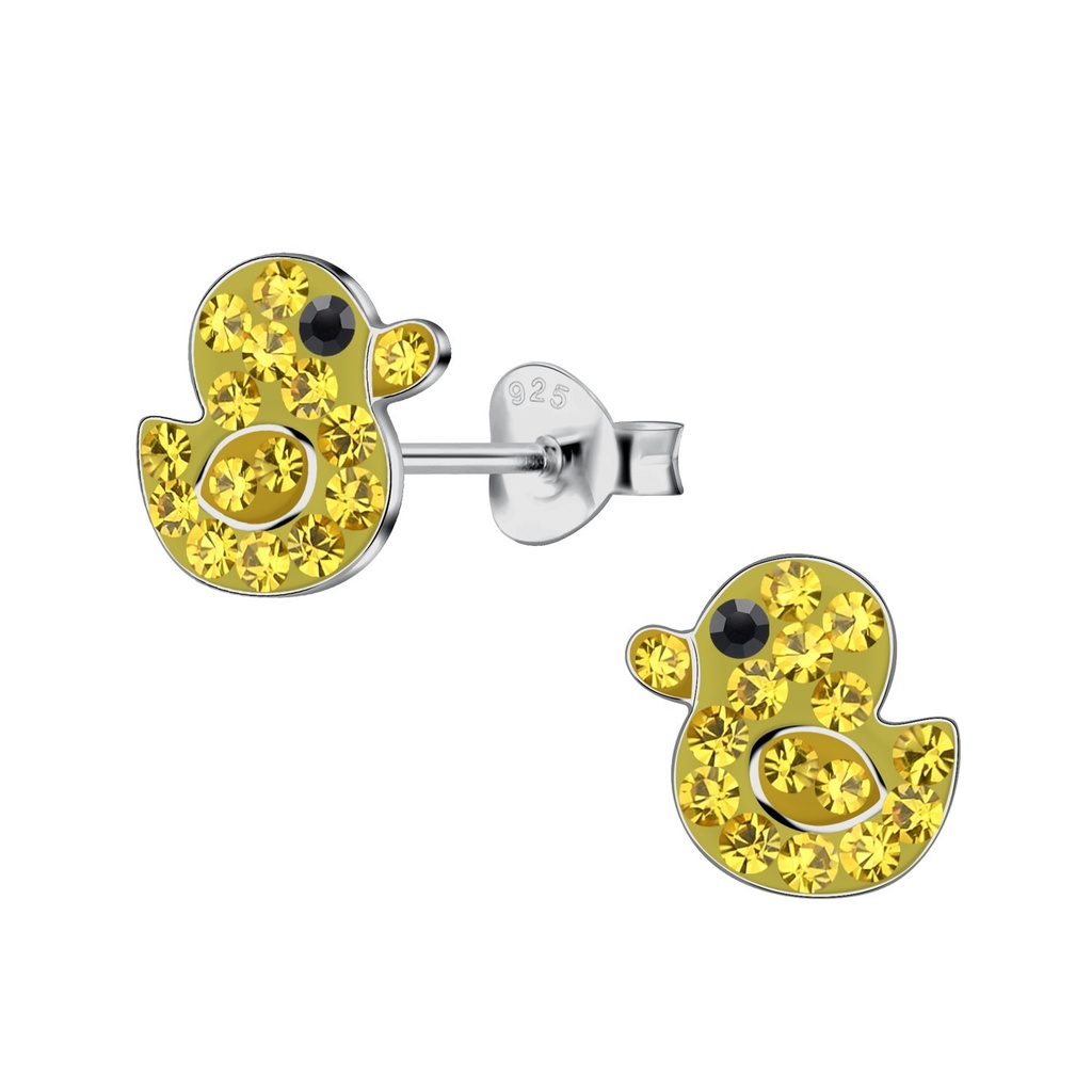 [10036857] Silver Duck Stud Earrings