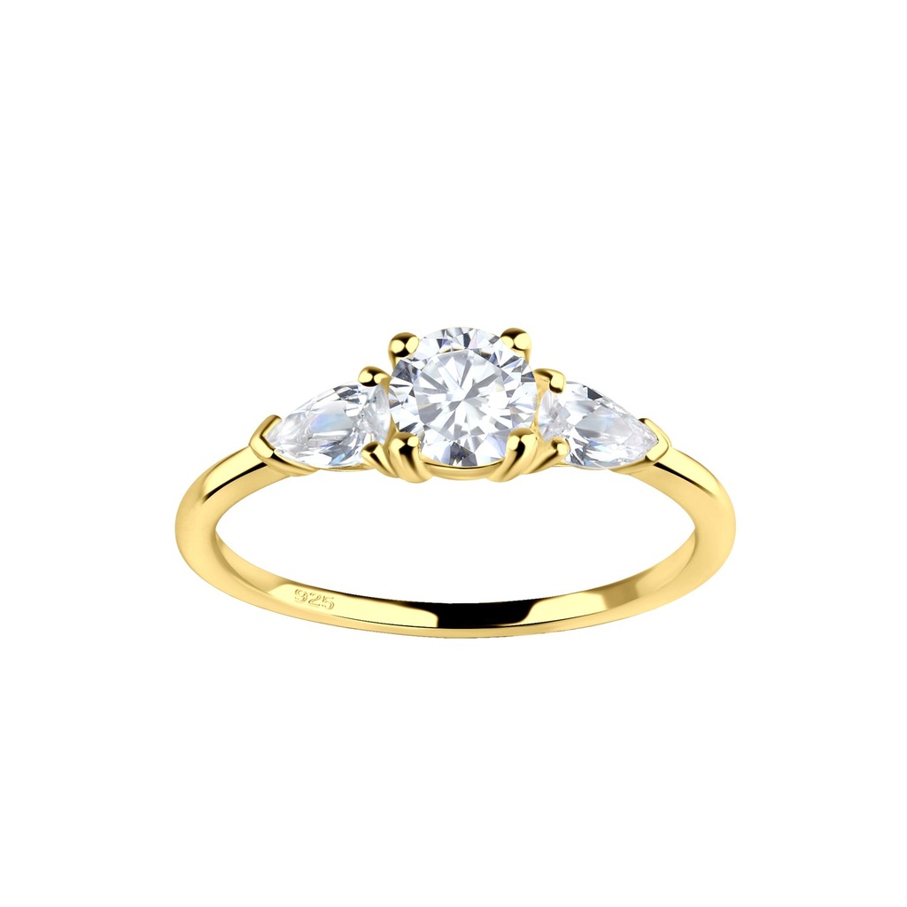 [10039643] Bague trois pierres en argent (EU 52 / US 6)
