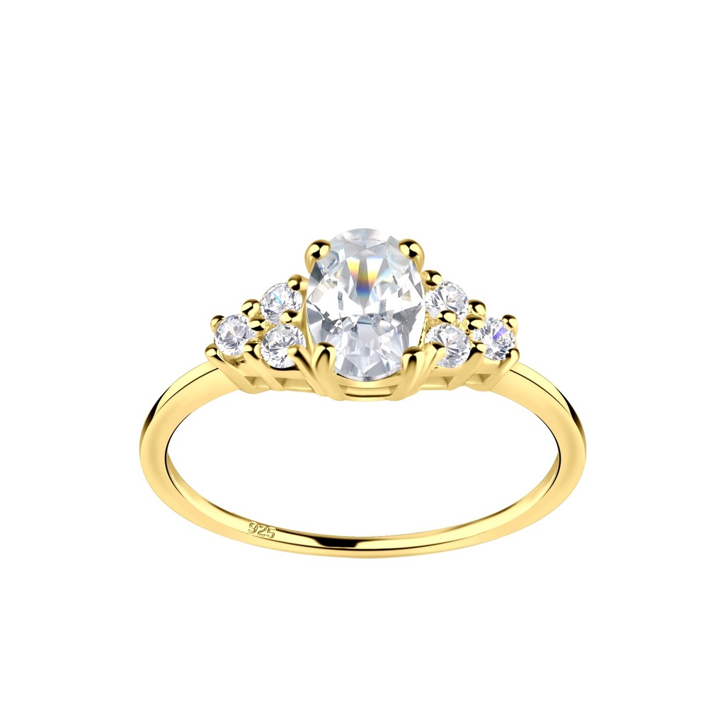 [10039651] Silver Stones Ring (EU 49 / US 5)