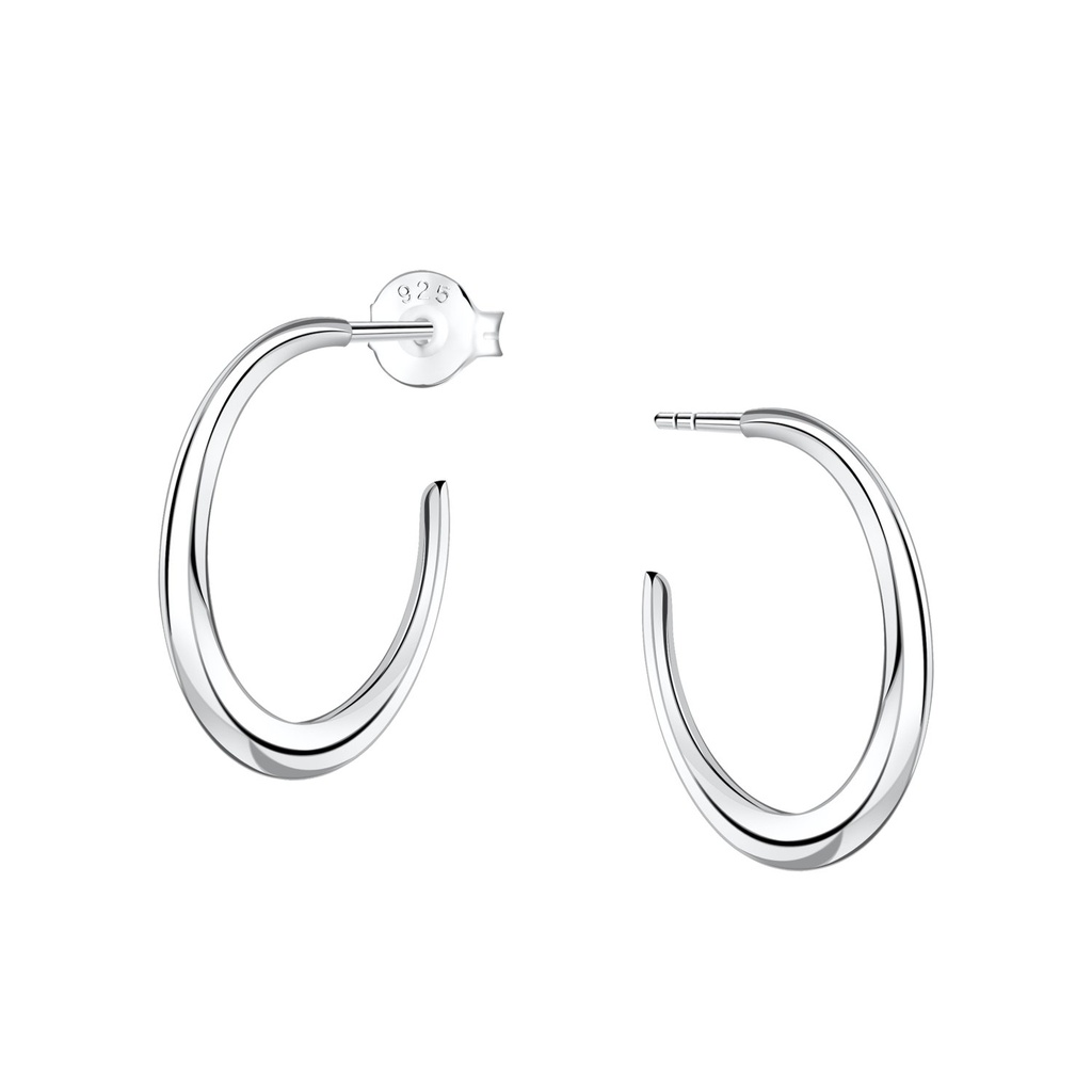 Puces d'oreilles demi-créole en argent