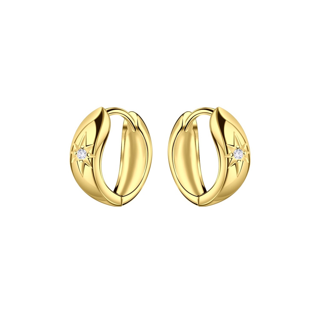 [10036581] Créoles huggie géométriques en argent 12 mm
