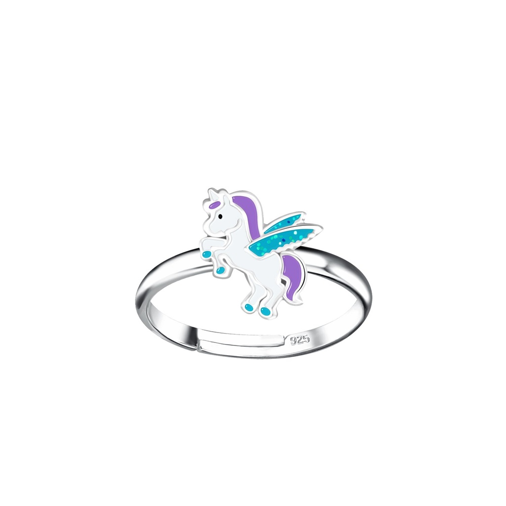 [10036802] Bague réglable licorne en argent