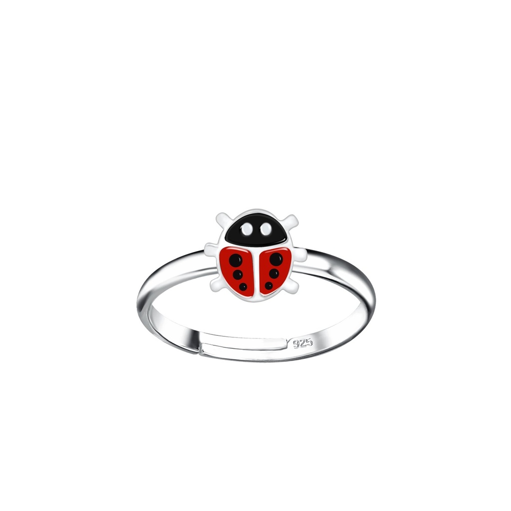 [10020117] Silver Ladybug Adjustable Ring