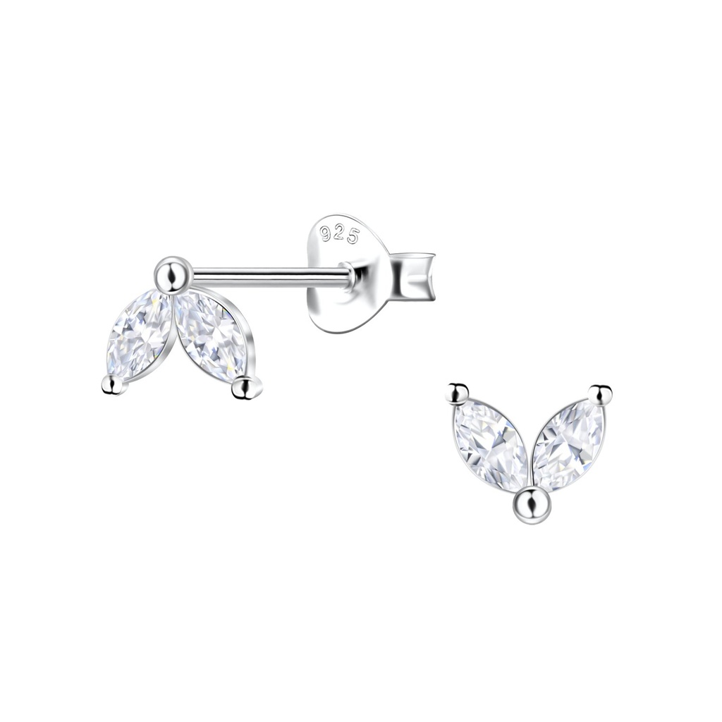 [10034127] Silver Geometric Stud Earrings 