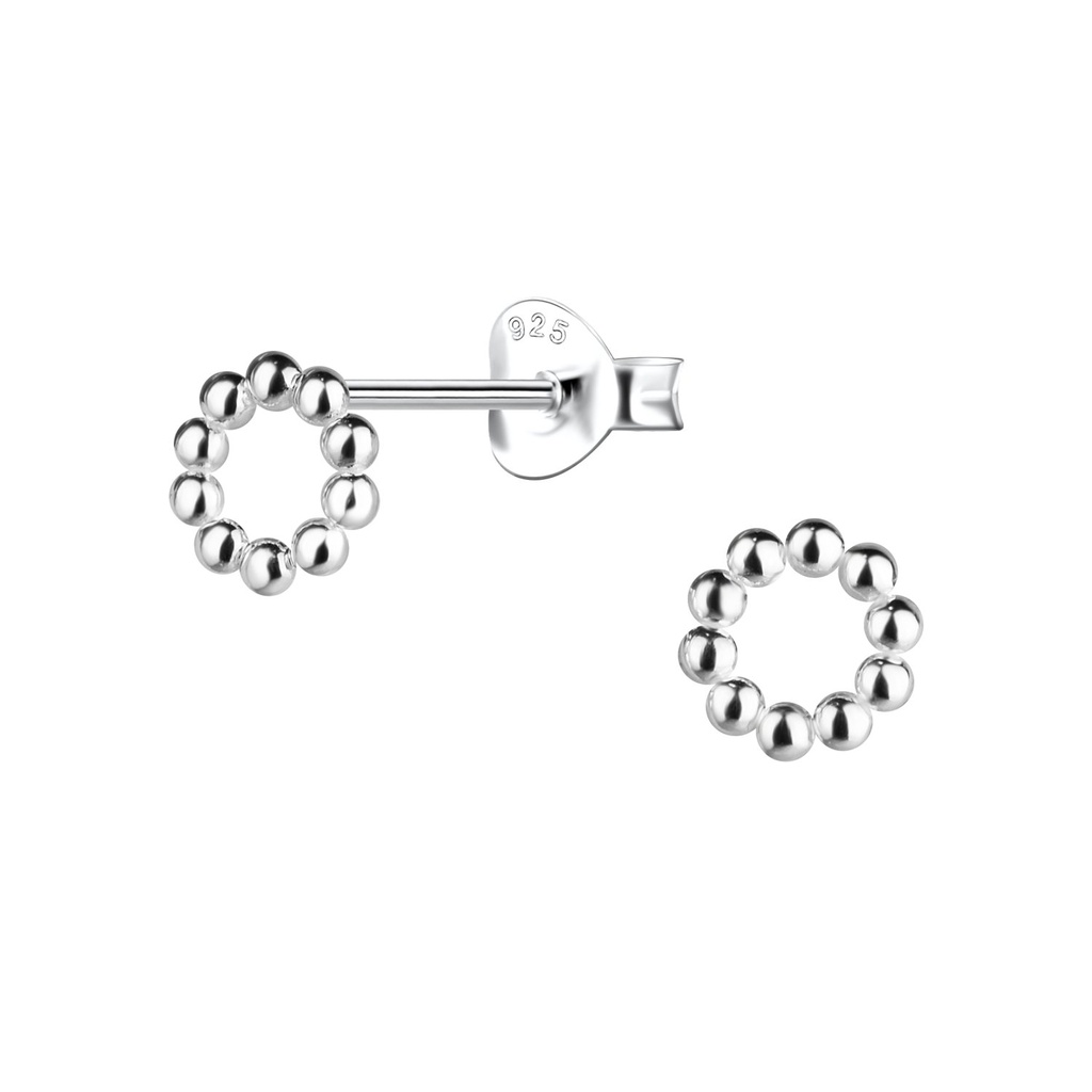 [10038253] Silver Ball Stud Earrings 