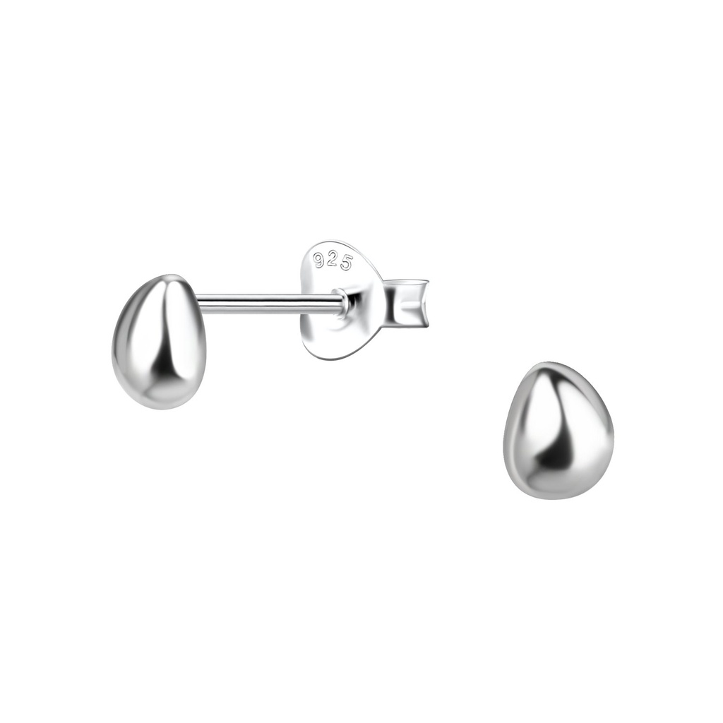 [10037119] Silver Teardrop Stud Earrings