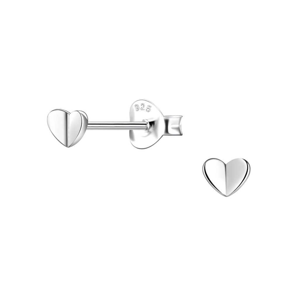 [10037116] Silver Heart Stud Earrings 