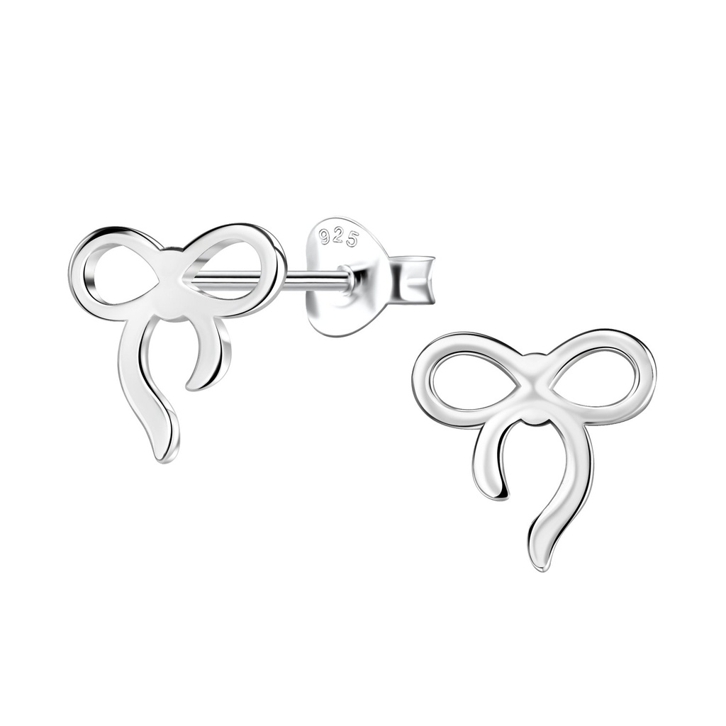 [10037111] Puces d'oreilles nœud en argent