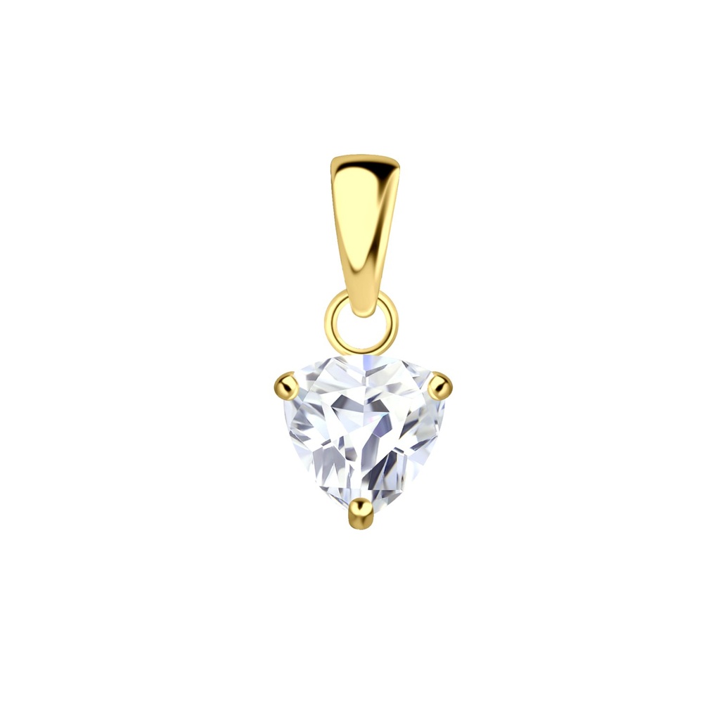 [10036081] Pendentif en argent zircon trillion 6 mm