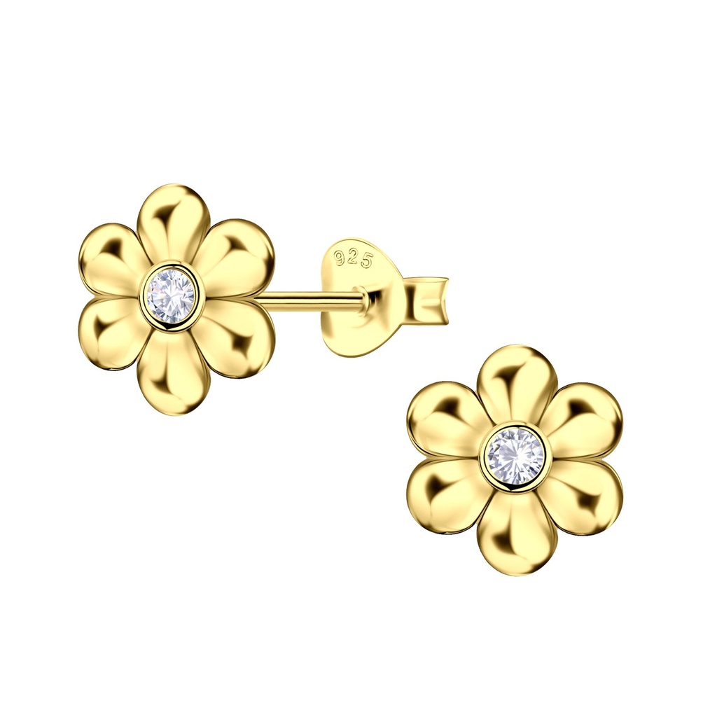 Silver Flower Stud Earrings