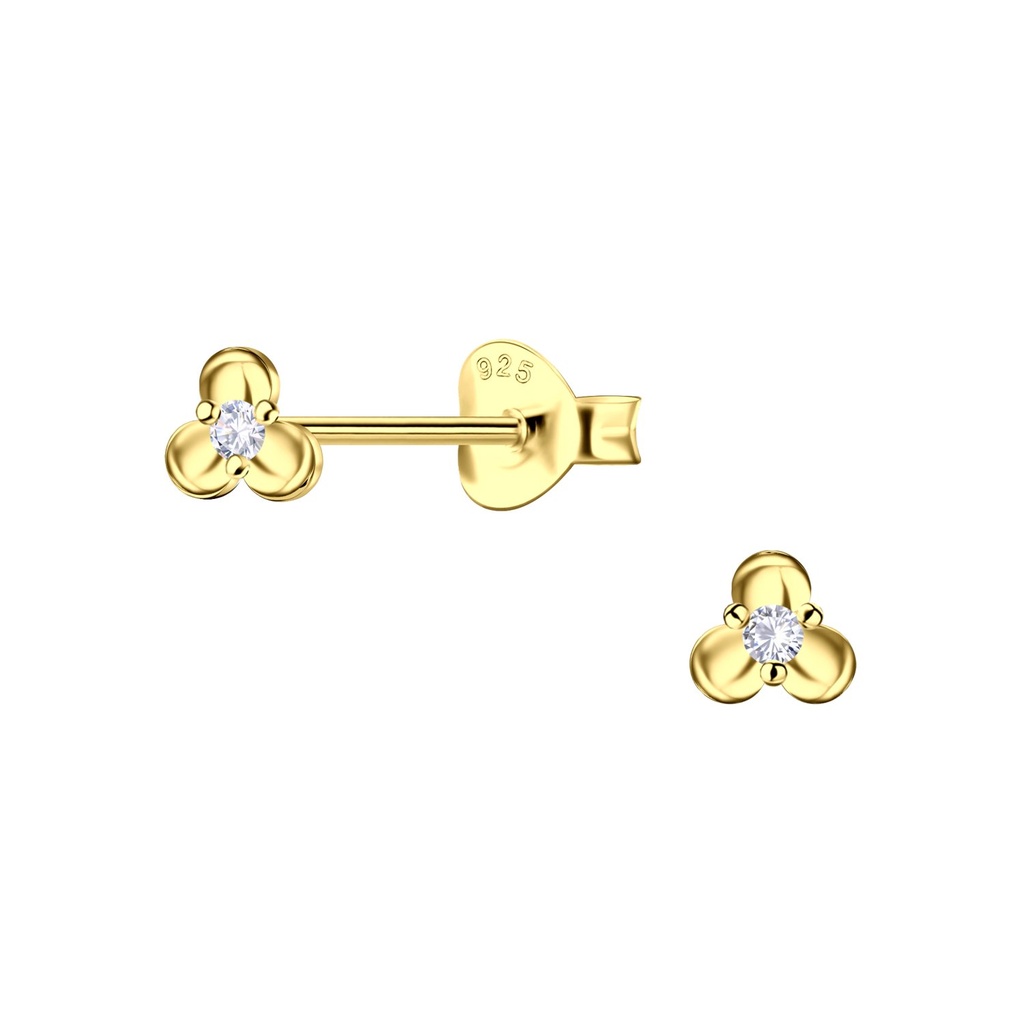 [10036072] Puces d'oreilles fleur en argent