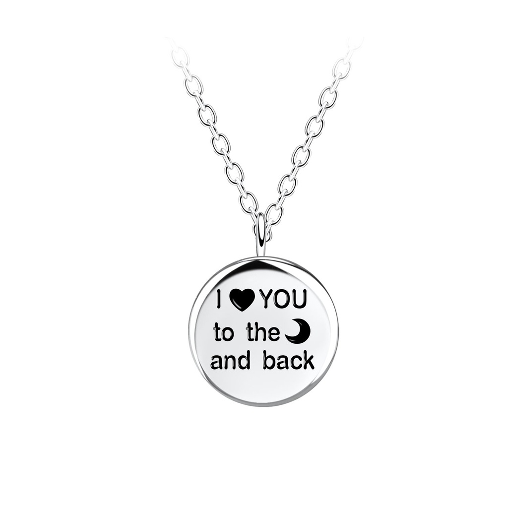 [10035776] Collier je t'aime jusqu'à la lune et retour en argent