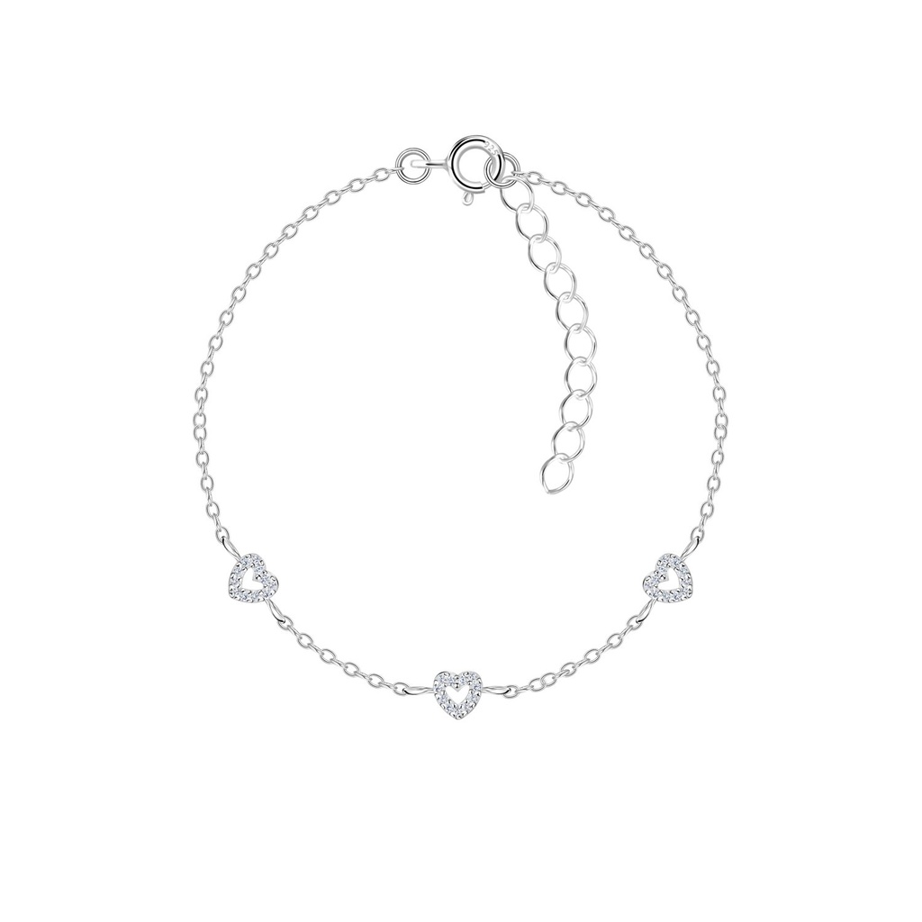 [10034351] Bracelet cœur triple en argent