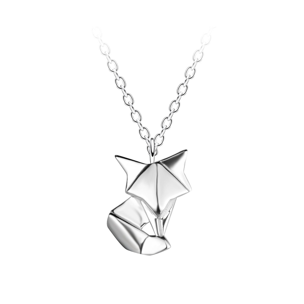 [10037374] Collier renard origami en argent