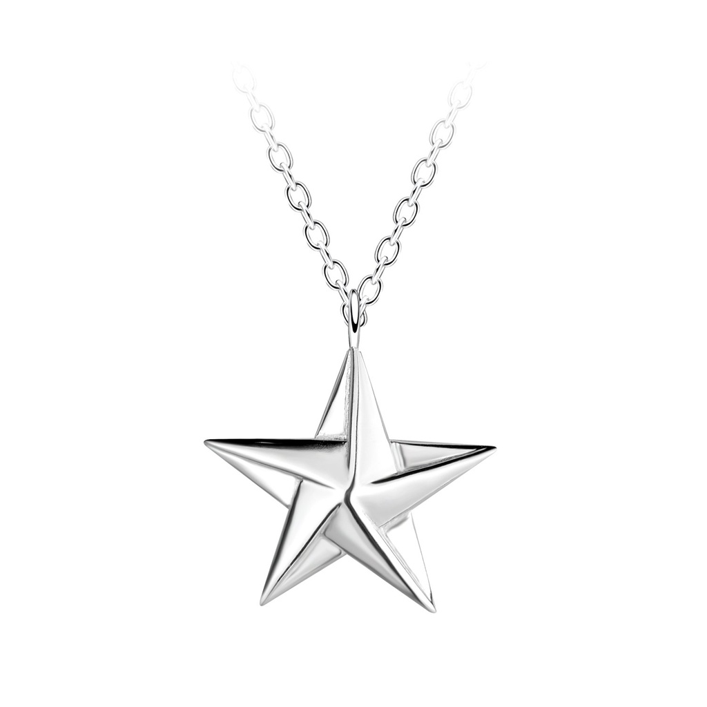 [10037386] Collier étoile origami en argent