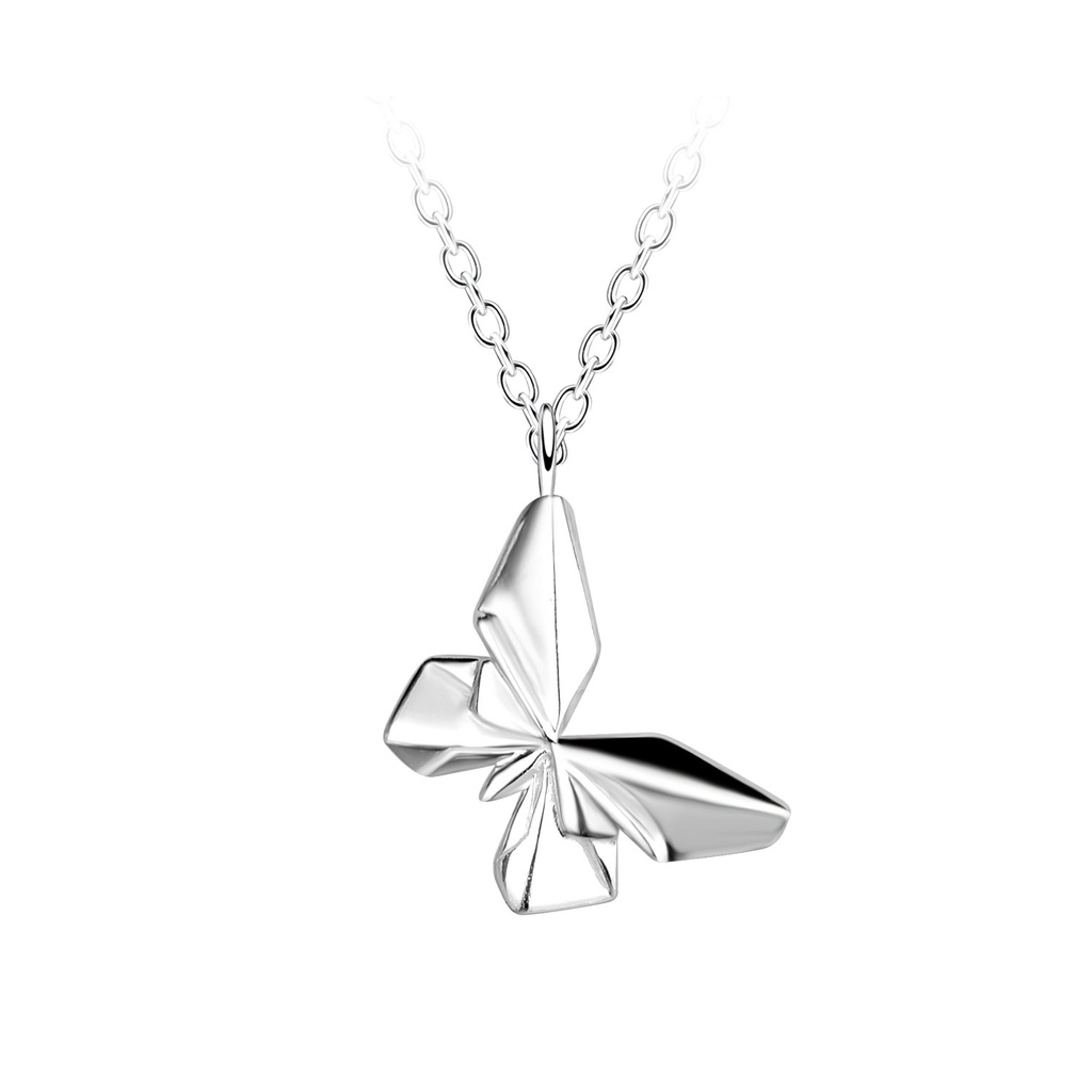 Collier papillon origami en argent
