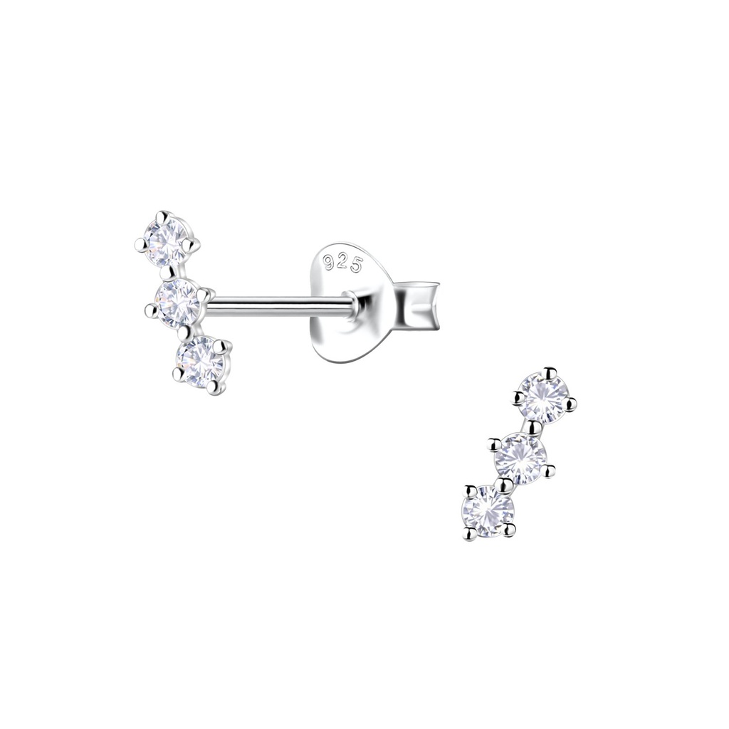 [10037494] Silver Geometric Stud Earrings 