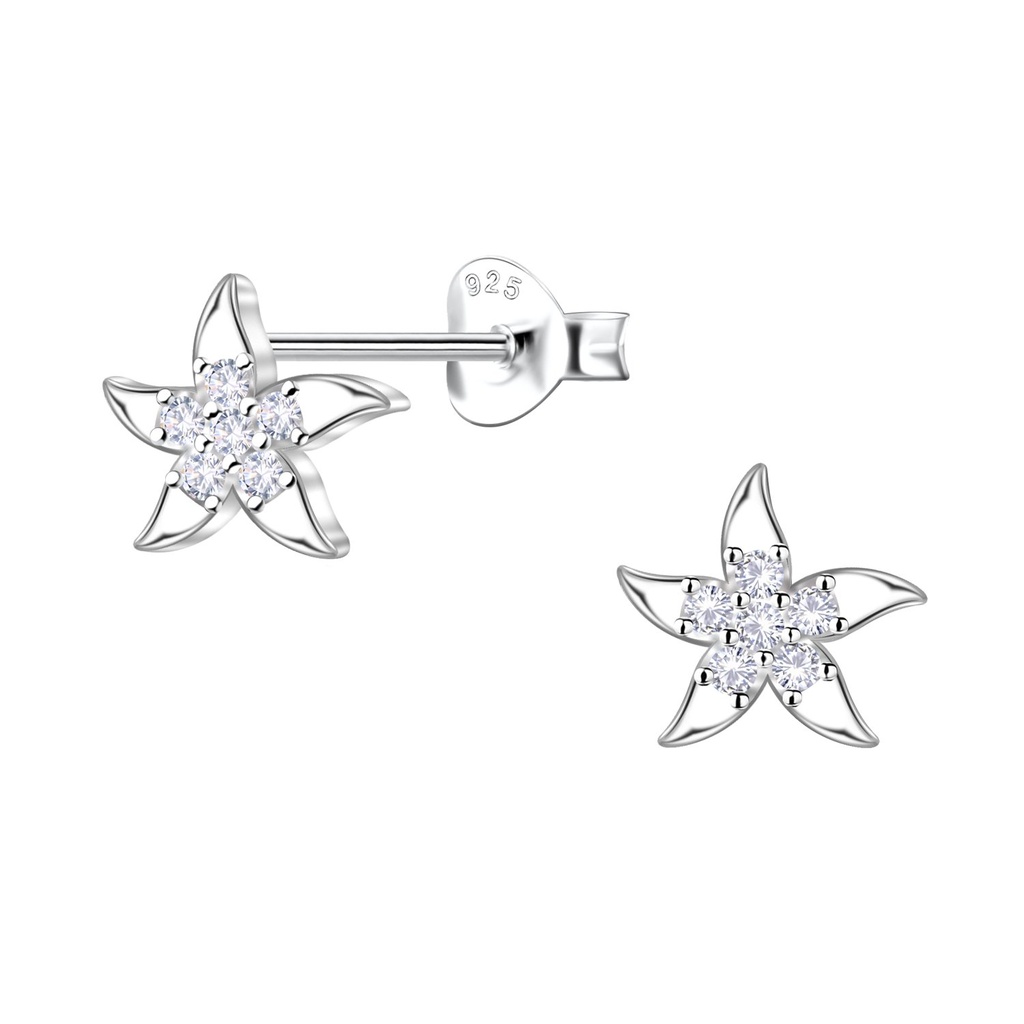 [10037489] Silver Starfish Stud Earrings 
