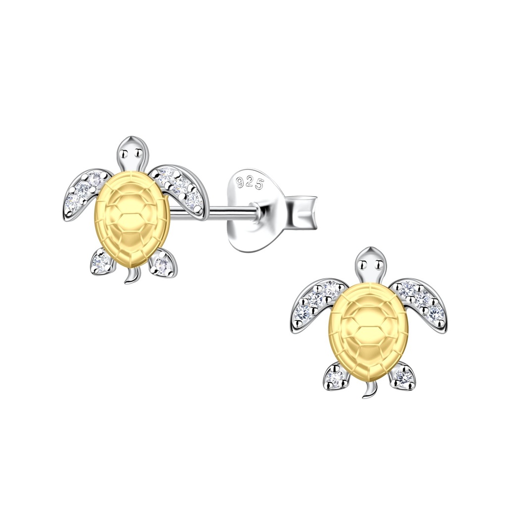Puces d'oreilles tortue en argent