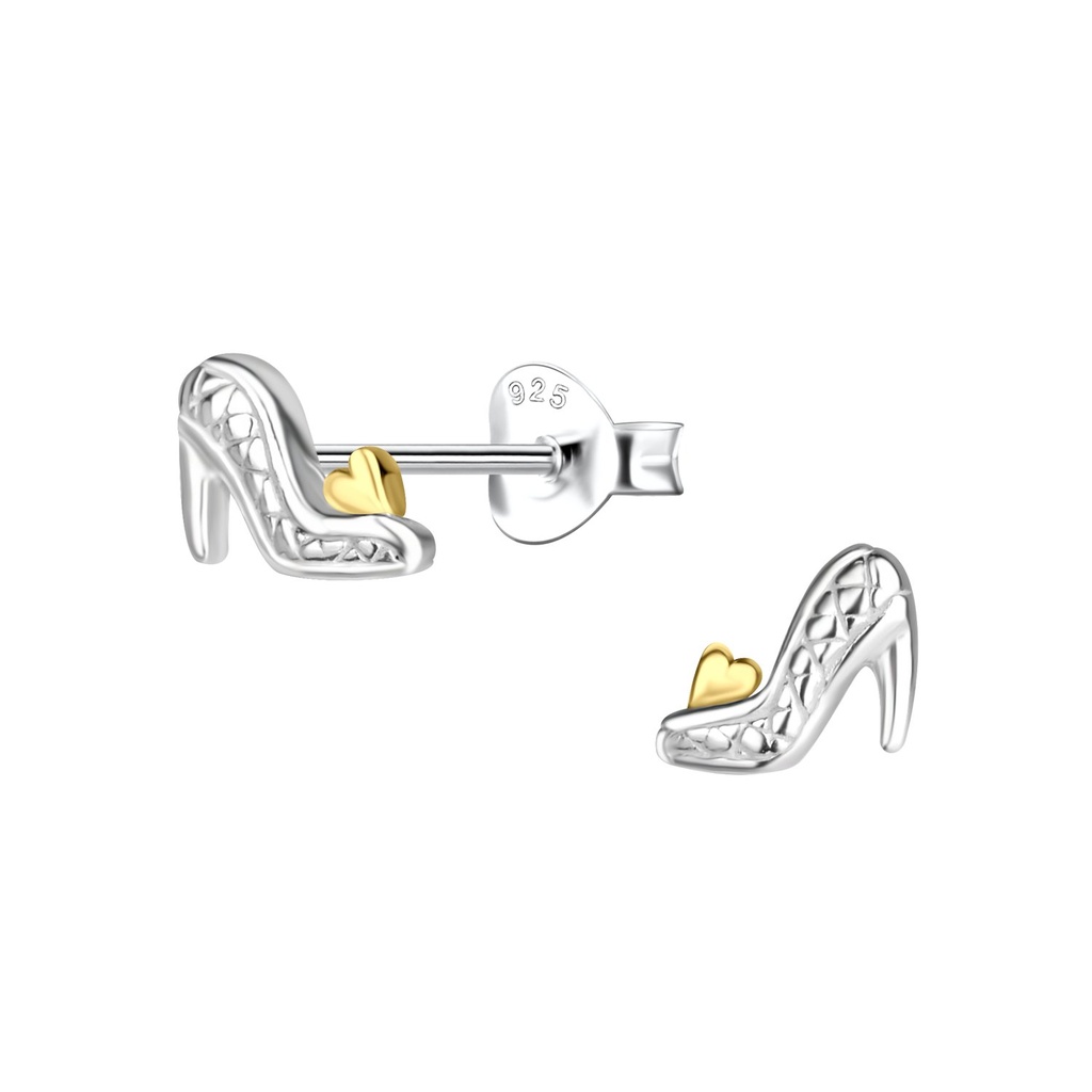 Puces d'oreilles talons hauts en argent