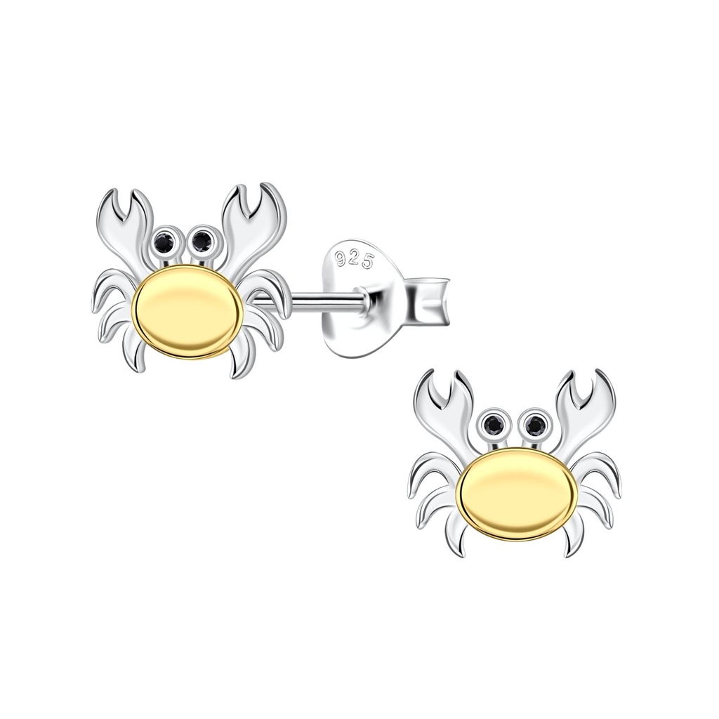 Puces d'oreilles crabe en argent