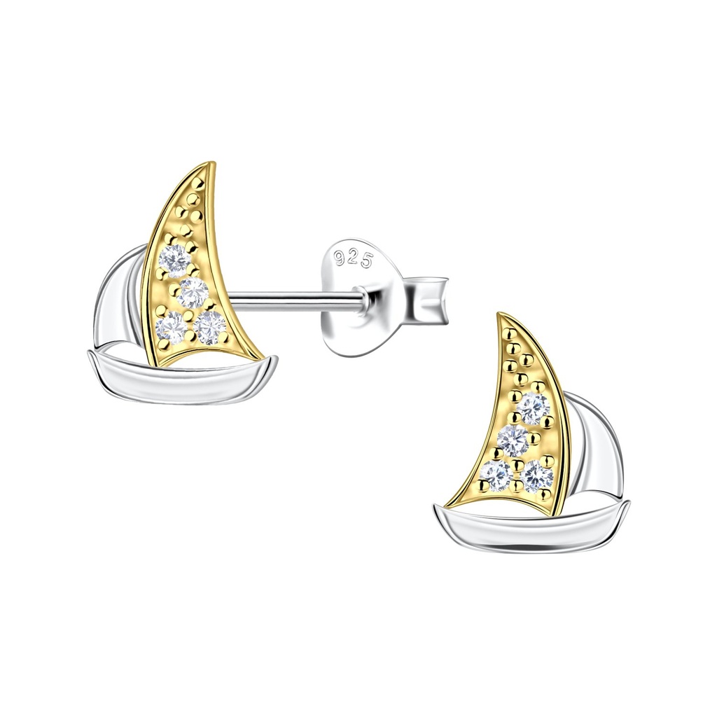 Puces d'oreilles voilier en argent