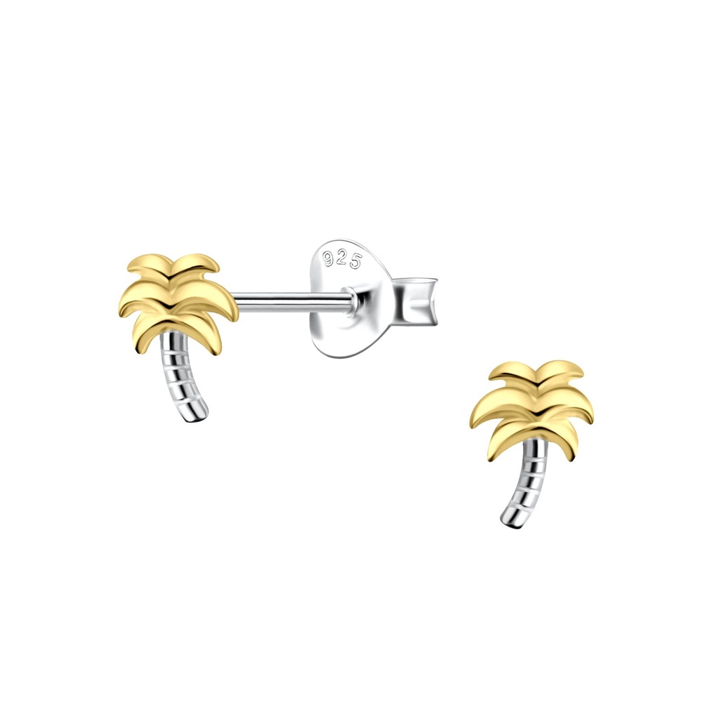 Puces d'oreilles palmier en argent