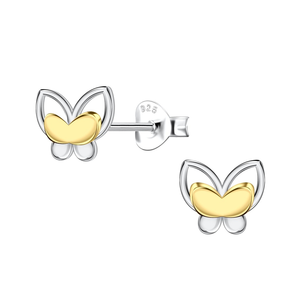[10037563] Silver Butterfly Stud Earrings 