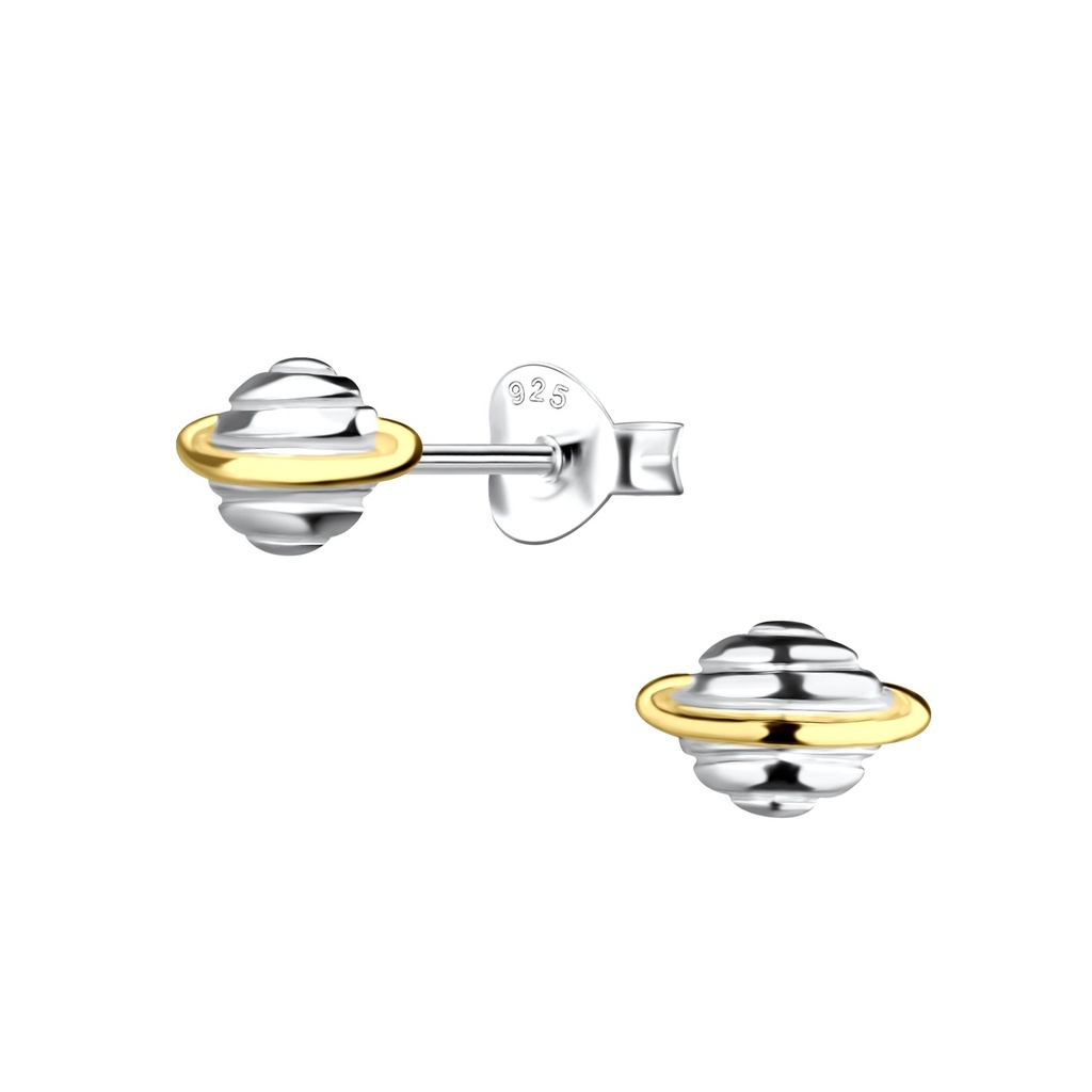 Puces d'oreilles Saturne en argent