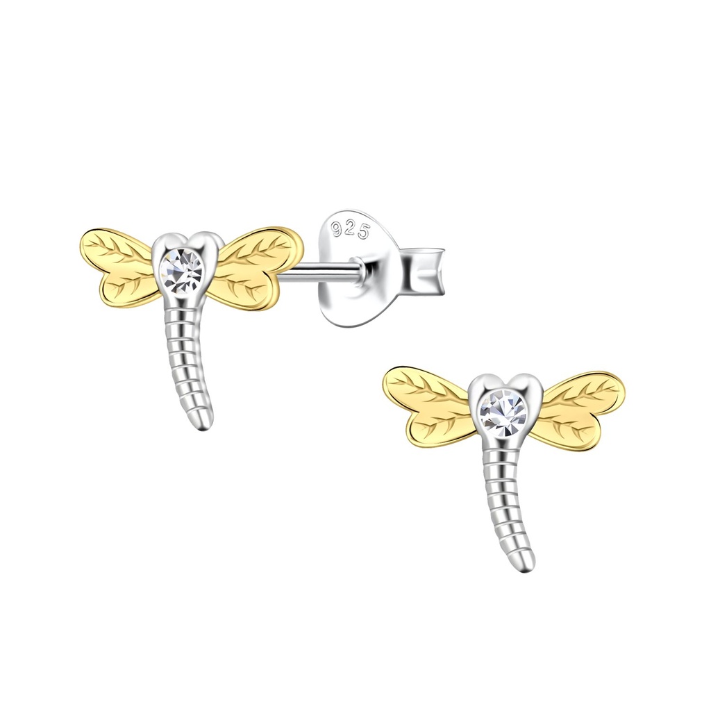 Silver Dragonfly Stud Earring