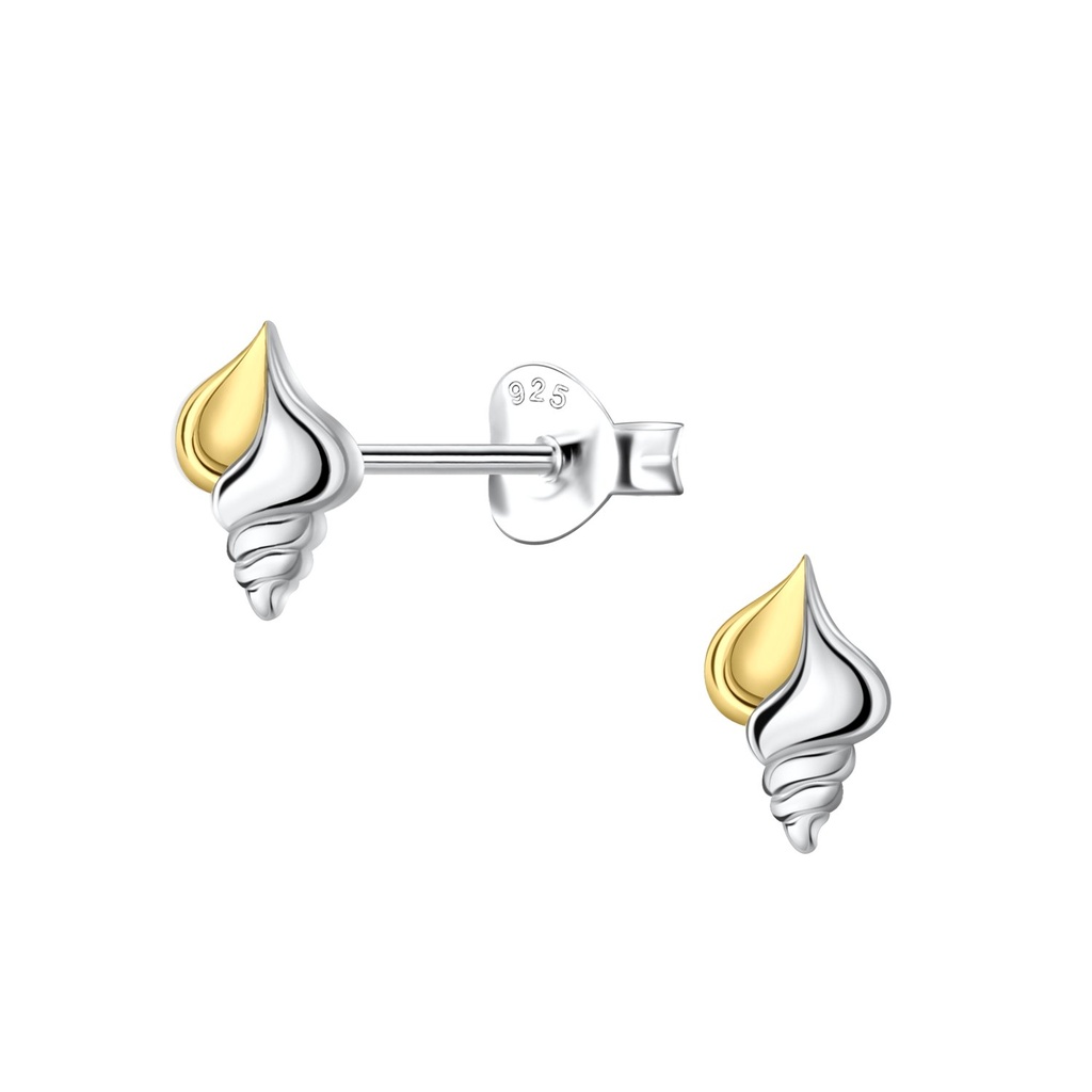 [10037348] Silver Shell Stud Earrings