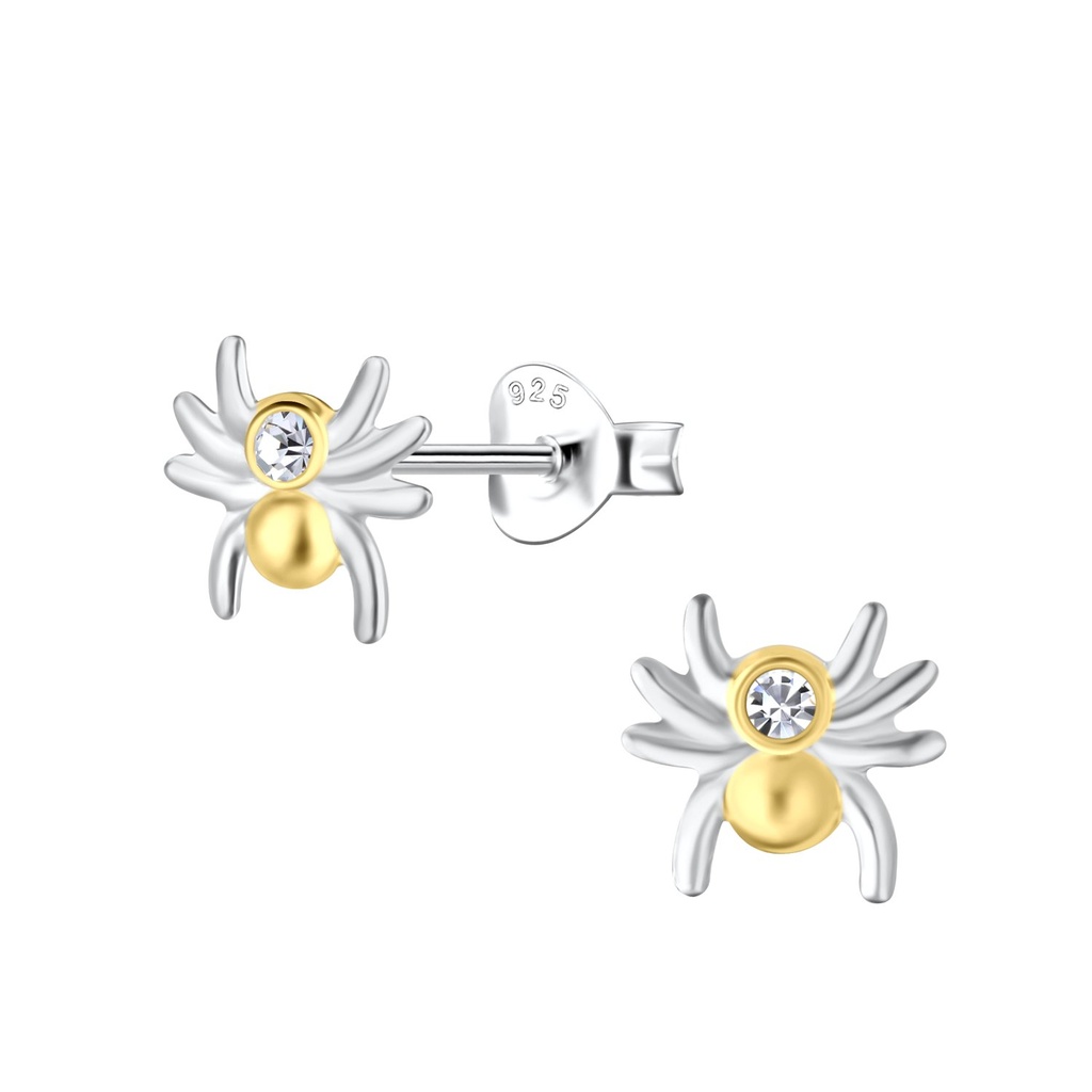 [10037521] Puces d'oreilles araignée en argent