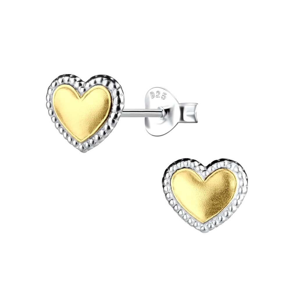 [10037520] Puces d'oreilles cœur en argent