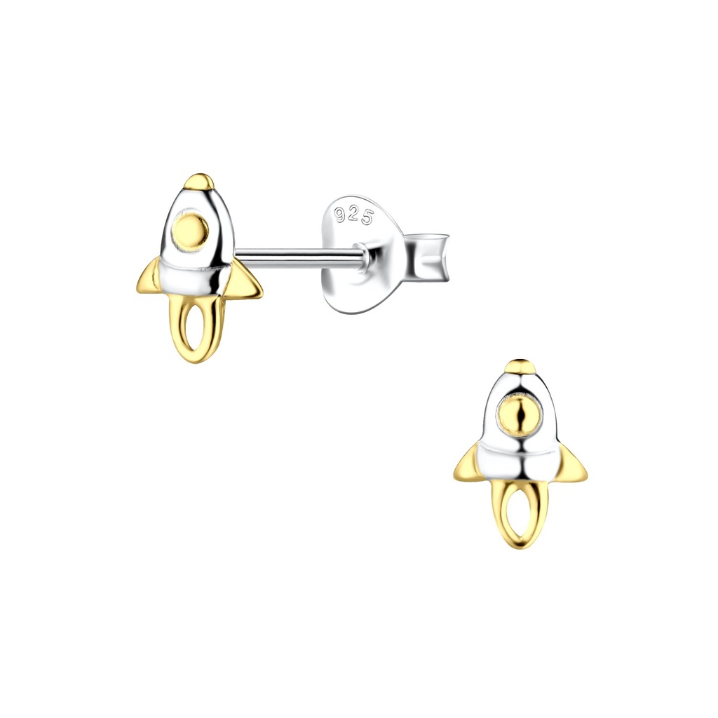 [10037517] Silver Rocket Stud Earrings