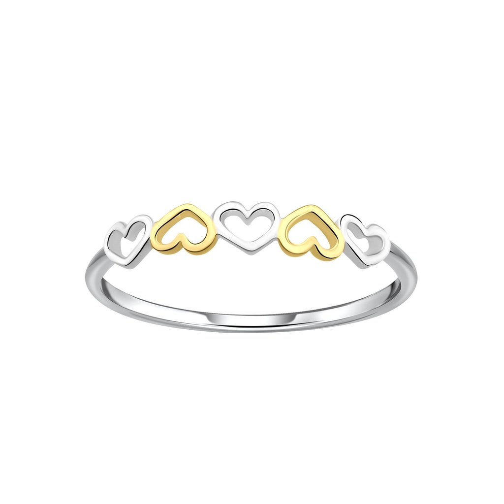 [10037363] Silver Hearts Ring (EU 52 / US 6)