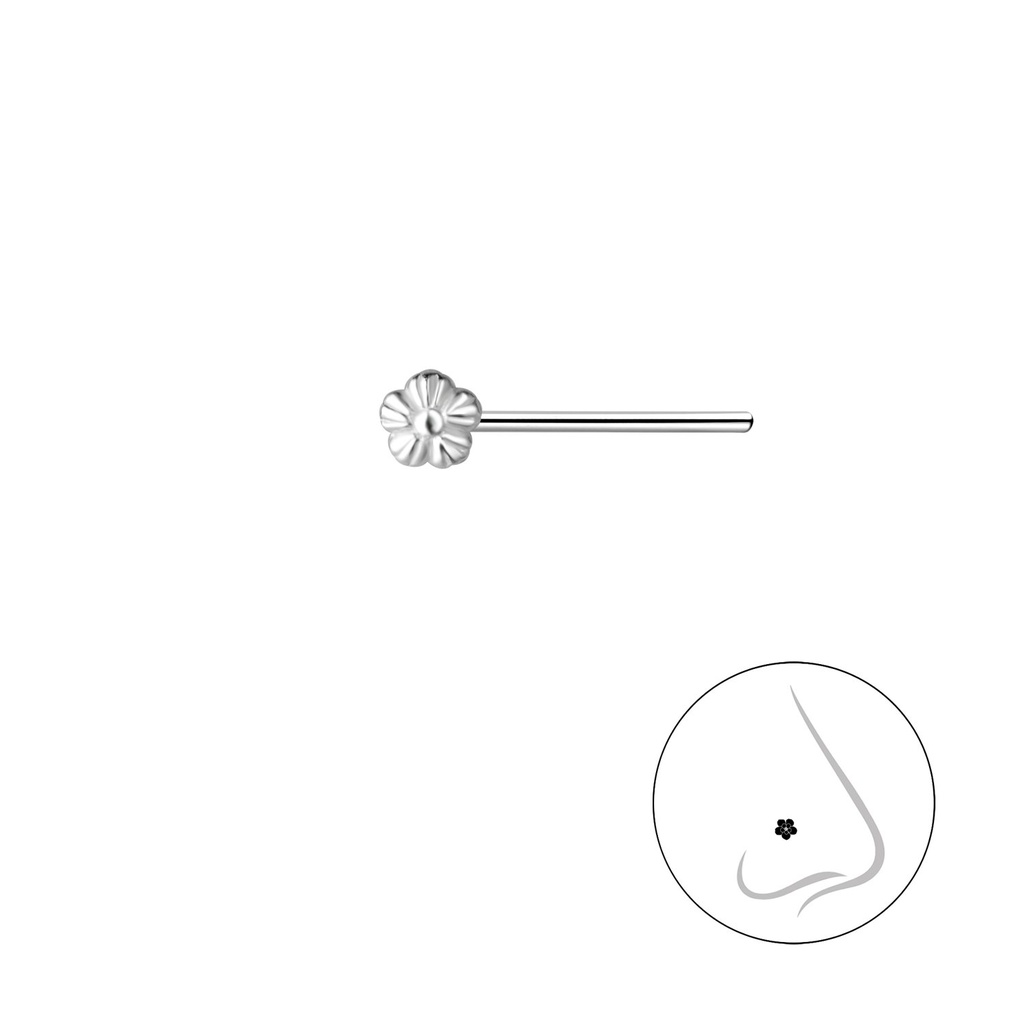 [10038175] Clou de nez fleur en argent