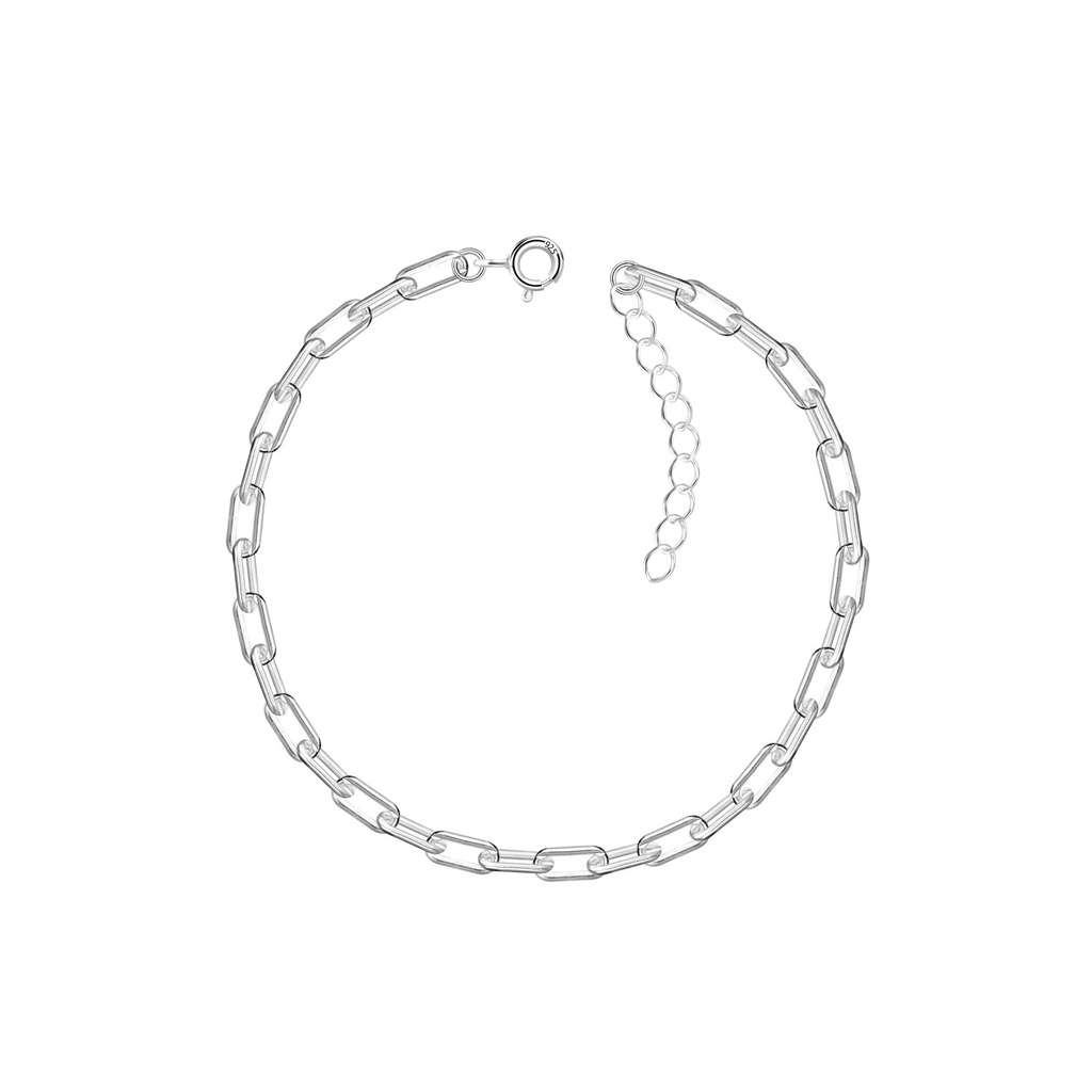 [10037454] Bracelet trombone carré en argent 18 mm